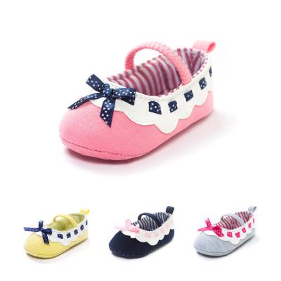 China Lightweight Newborn 0-1Yrs Baby Shoes Slip On Shoe With Bows Soft Princess Outwear Girls Spring Summer Prewalker Shoes Kids Baby Shoes for sale