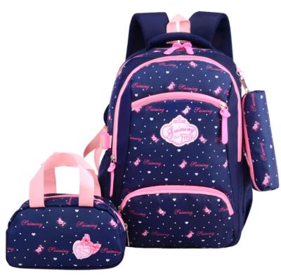 China Anti-theft Girl Kids Backpack Set Lovely Sweet 3 Piece School Bags Bow Cute Durable Students Primary Schoolbag Set For Girls Children for sale