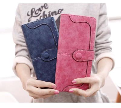 China Waterproof Frosted Wallet for Women Leather Credit Card Coin Purse with Zipper & Hasp Closure Ladies Card Case Wallets for sale