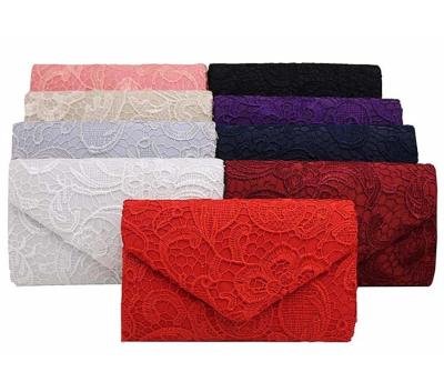 China Durable Lace Floral Women Grab Bag Envelope Clutch Evening Purse Ladies Handbags Large Hot Sale for sale