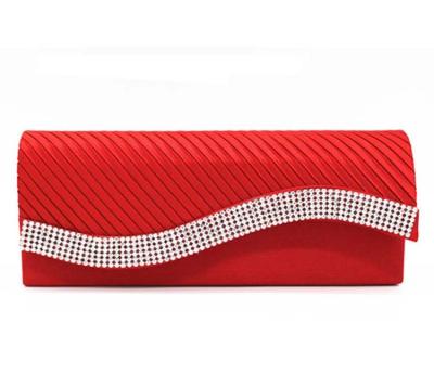 China Manufacturer Durable Women's Clutch Purse With Hot Red Diamond Wedding Evening Instant Silk Purse Handbags Clutch Bag for sale