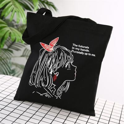 China Cheap Tote Bags Girls Canvas Shopping Bag Canvas Women Totes Shoulder Bag Pattern Printing Zipper Eco-friendly Portable Closure Handbag for sale