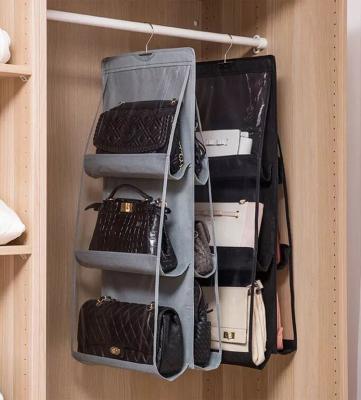 China Handbag Organizer Purse Bag Collection Storage Rack 6 Pockets Foldable Dustproof Hanging Cabinet Viable Organizer for sale