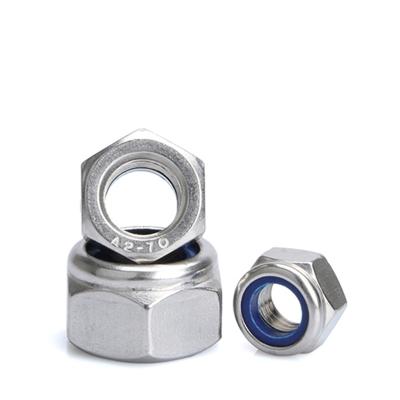 China Other Stainless Steel 304 Self-Locking Nut M2 M3 M4 M5 M6 M8 M10 DIN985 Hex Nylon Lockout Lockout for sale