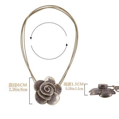 China Easilyy Assemble Resin Flower Vintage Curtain Tieback Curtain Magnetic Buckle For Home Decoration for sale