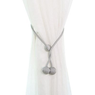 China Eco - Friendly Creative Magnetic Curtain Tieback Braided Spherical Chain Loop Drape for sale