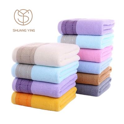 China 100% custom made custom made towel printing logo bath towel wholesale shopping jacquard cotton safe towels for kids for sale