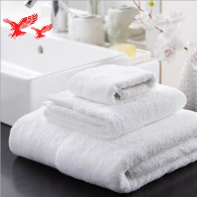 China Luxury Hotel Hypoallergenic White Bath Towel Set Manufacturers Wholesale Soft Cotton Dobby Adult 100% Woven Rectangle Plain Plain Dyed for sale