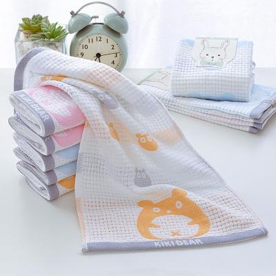 China Factory Wholesale Child Safe Cheap Custom 100% Cotton Cartoon Jacquard Printed Baby Kids Face Bath Towel for sale