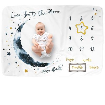 China Custom Baby Anti-pilling Milestone Blanket Monthly View Photo Props Thick Flannel Baby Boy Girl Muslin Blanket For Newborn Infant for sale