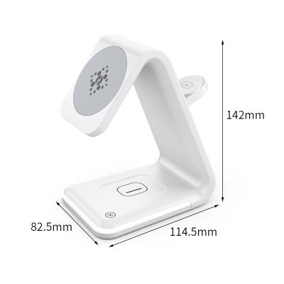 China Mobile Phone New Qi wireless 15W Fast Magnetic Wireless Charger Upgrade Stand 3 In 1 Wireless Charger For Magsaf Iphone 12 13 Pro Max Watch for sale