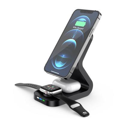 China Magnetic Wireless Charger For iPhone 12 15W 2021 New Product 3 In 1 Magnetic Wireless Charger Charging Dock Stand For iPhone 12 Max Pro Watch Earphone for sale