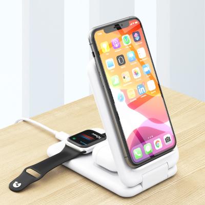 China 3 in 1 wireless charging station Three-in-one portable 15W ultra-thin multifunctional wireless charging folding fast charging wireless charger disassembly for sale