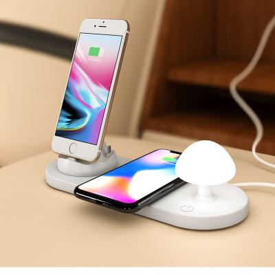 China Night Lamp 10W Qi Wireless Phone Charger USB Dock Charging Station for iPhone X 8 for Samsung Galaxy S9 S8 Note 9 Multiple Phone Charger for sale