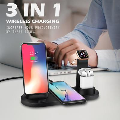 China Smart Watch 15W Qi Wireless Charger 4 in 1 Charging Stand for Samsung Galaxy iPhone Station iWatch Airpods Pro Fast Charging Stand for sale