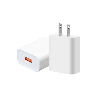 China QC 18W Quick Charger Quick Charging 3.0 USB Wall Charger Travel Quick Charger 18 Watt for Mobile Phone and Tablet for sale