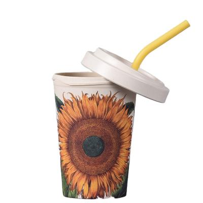 China Customized Natural Biodegradable Reusable Bamboo Coffee Mug Sustainable Coffee Cup Fiber Coffee Travel for sale