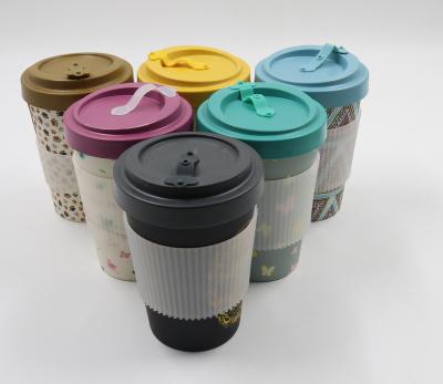 China Customized Sustainable Biodegradable Reusable Eco-Friendly Juice Bamboo Fiber Travel Coffee Mug for sale