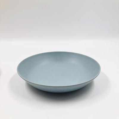 China Modern Natural Bamboo Fiber 8 Inch Round Dinner Dishes Set Dinnerware Dish For Kitchen Restaurant Microwave for sale