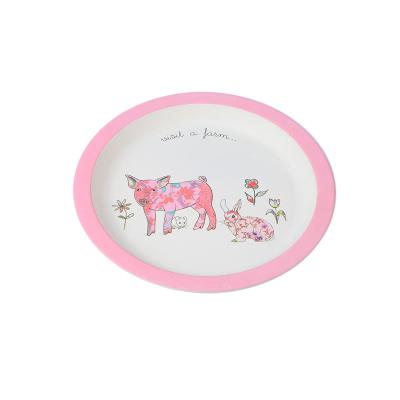 China Hot Selling Disposable Bamboo Fiber Dish Plate Sets Dinnerware Set Printed Dishes Dinnerware Custom With Logo for sale