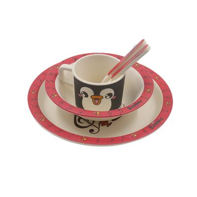 China New Design Eco - Friendly Animal Bamboo Fiber Kids Tableware Set Sustainable For Children for sale