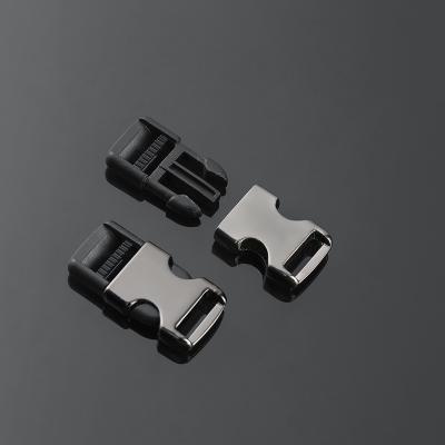 China 20Mm Metal Plastic Bag Buckle Clear Clip Plastic Side Release Buckle for sale