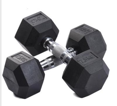 China Universal High Quality Black Hex Dumbbell OEM Dumbbell China Rubber Fitness Part for sale