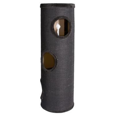 China Medium Size Black Round Sisal Mat Cat Trees Viable With Play Toy for sale