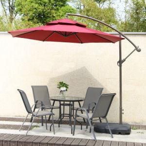 China Red Sunshade Aluminum Parasol Rotating Aluminium Umbrellas Outdoor for sale