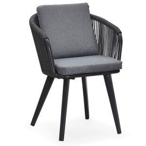 China Muebles de jardín para exteriores silla de cuerda tejida gris nórdica fácil de lavar con diseño moderno en venta