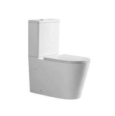 China European Standard Australian Standard Rimless Two Piece Dual Flush Toilet Modern Watermark Bathroom Wall Faced Toilet for sale