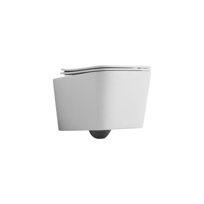 China Without Fender Colorful European Ceramic Wall Mounted Chest Of Drawers Wash Down WC Ceramic Toilet Bowl Matte White Wall Hung Toilets for sale