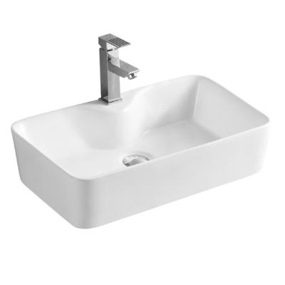 China Restaurant Wholesale Easy Clean Luxury Ceramic Washbasin Hotel Wash Basin Factory Bathroom Sink High Pressure Embedded Molding Basin for sale