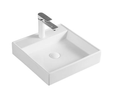 China Rectangular ceramic bathroom sinks wash hand basin countertops art sink basins washroom washbasin easy clean modern ceramic glossy white bowl sink for sale