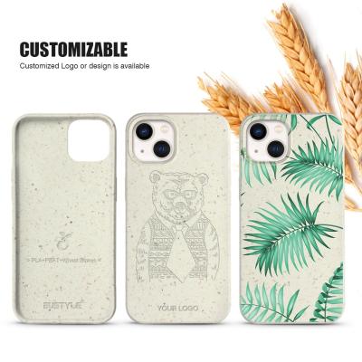 China Anti-Fall PBAT PLA Wheat Straw Phone Case For Apple Fully Biodegradable Compostable iPhone 11 12 13 Pro Max Case for sale