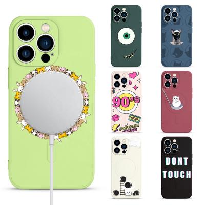 China Cell Phone Shockproof UV Printing Cover For iPhone 12 11 Radio Magnet Silicon Charging Case For iPhone 13 Pro Max Magsafe Silicone Case for sale