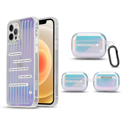 China Fashion Luxury Custom Printing Anti-fall Hologram Mobile Cover For iPhone 13 Pro iPhone 12 Max Aurora Laser Phone Case For Holographic Case for sale