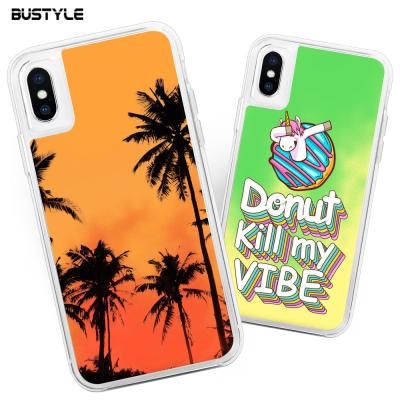 China Protective Glow in the Dark Custom Silicone Glitter Liquid Quicksand Phone Case Cover For Iphone Xs For iPhone Neco Liquid Sand Phone Case for sale