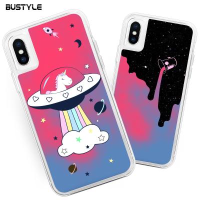 China Fanshion Fashionable Custom Neon Liquid Glitter Phone Cover For iPhone XS Case For iPhone XR Case Cover iPhone XS MAX Shell Case For for sale