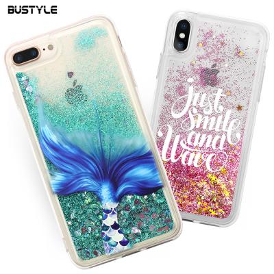 China Protective Custom Mobile Back Cover For Iphone 7S Plus 3D Glitter Quicksand Liquid Tpu Flowing Phone Case For Iphone 8 Case for sale