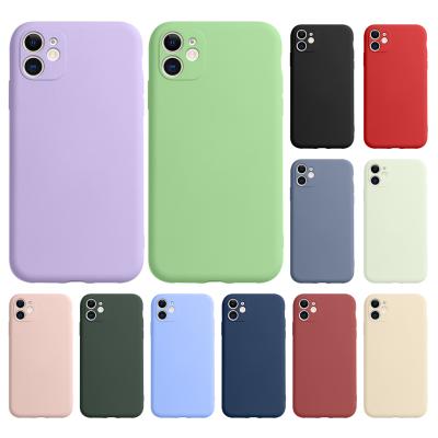 China Wholesale Custom Anti-fall Rubber Rainbow Soft Liquid Silicone Cell Phone Case For iPhone Xr Xs 11 12 pro Max Silicone Silicon Case for sale