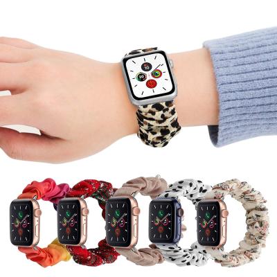 China Lady Style Watch Band Comfortable Elastic Strap for Apple Watch for iWatch Se 6 Wrist Band 5 4 3 2 1 Circle Hair Scrunchies for sale