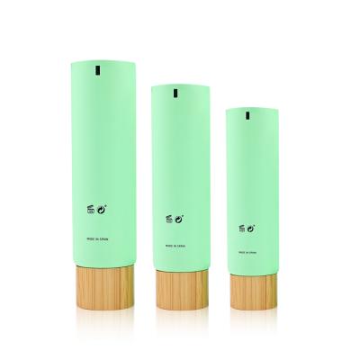 China Cosmetic Bamboo Lid 10 20 30 50 100 150 200ml Skin Care Packaging Body Cream Hair Gel Container Cosmetic Soft Squeeze Tube for sale