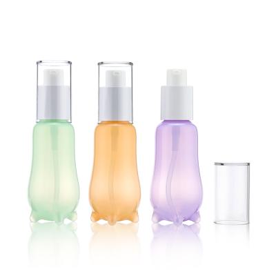 China New Arrival 100ml Unique Cute Plastic Bottle PET Custom Cosmetic Lotion Bottle With Pump for sale