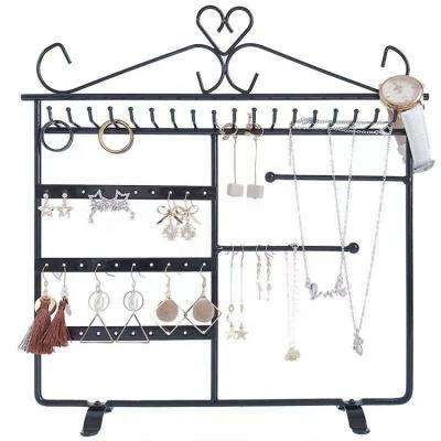 China Rac Wall Mounted Necklace Storage Rack Jewelry Display Stand Wrought Iron Home Household Earring Rack Store Rack for sale