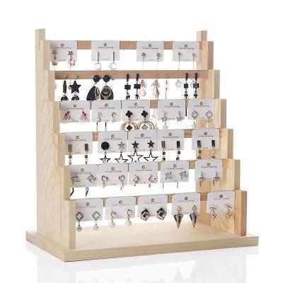 China Home Solid Wood Hanging Jewelry Display Rack Necklace Bracelet Holder Earring Clip Earring Stall Shelf Jewelry Shelf Storage Shelf Props for sale