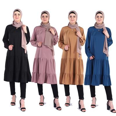 China Fashionable Style Muslim Short Splicing Malaysian Women's Abaya One Piece Dress for sale