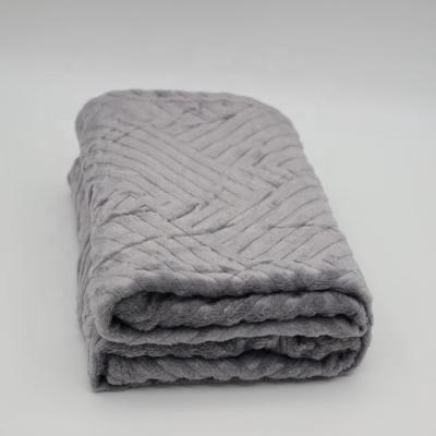 China Soft JMH Wholesale Price Flannel Blanket Super Soft Thick Herringbone Embossed Blanket Flannel for sale