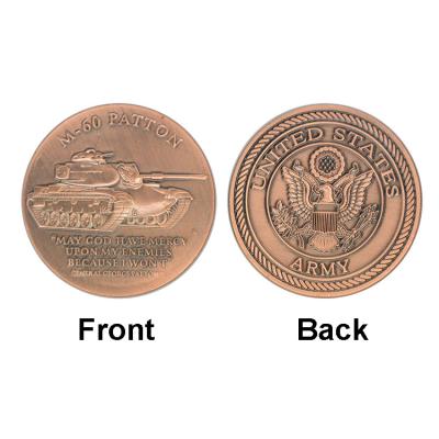 China Patton ARMY M - 60 Tank Commemorative Coins  Red Copper For Gifts for sale