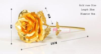 China Folien-Rosen-Blume Valentinstaggeschenke des 25 * 8cm große Gold24k zu verkaufen